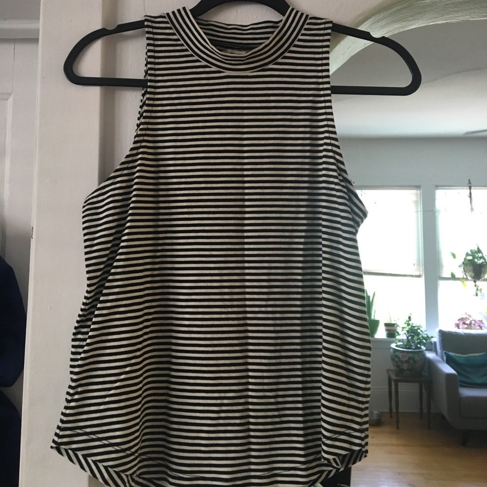 Striped Madewell Mockneck Tank Top